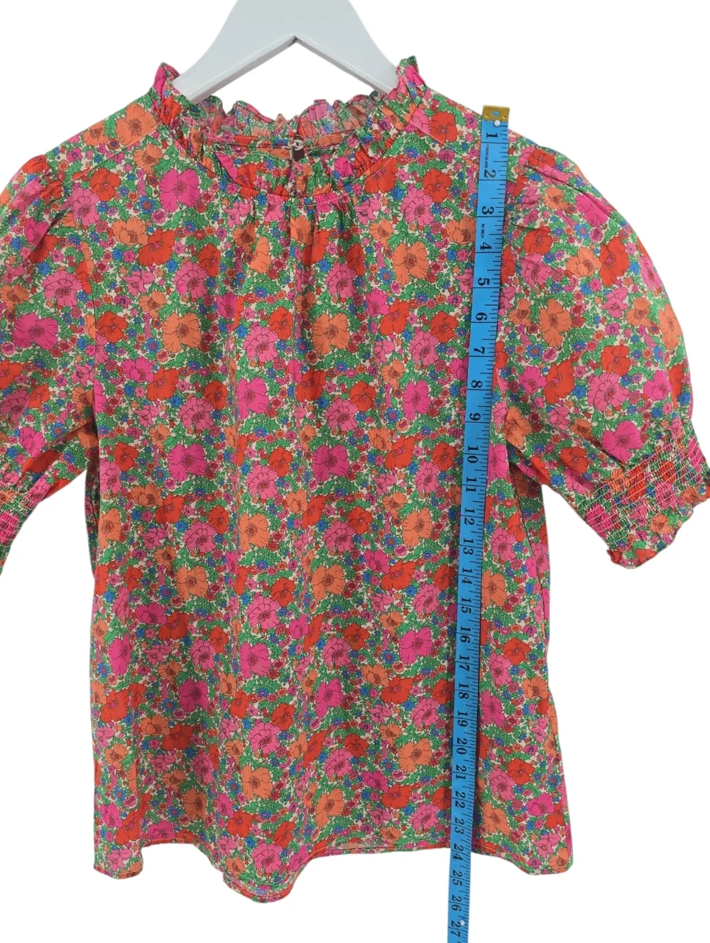 J. Crew Smocked Puff-Sleeve Top in Liberty® Meadow Song Fabric Size Small